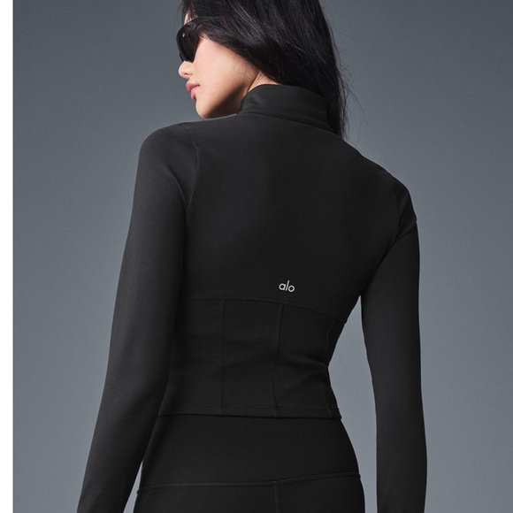 ALO Yoga Jackets & Blazers - ALO Yoga airbrush corset full zip Jacket black